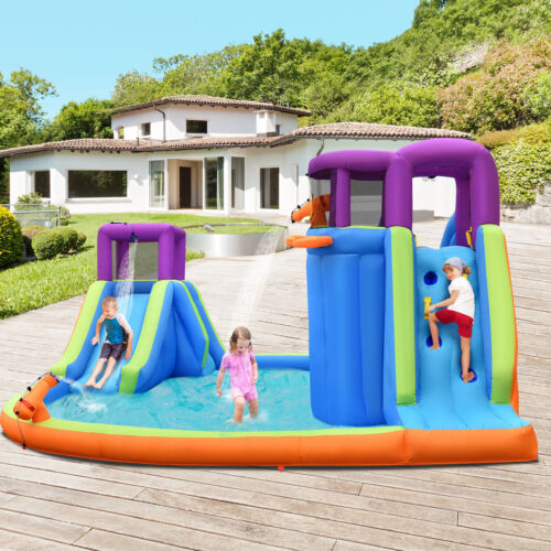 Inflatable Kids Bouncy Castle Outdoor Double Water Slide Bouncer Activity Center - Picture 3 of 11