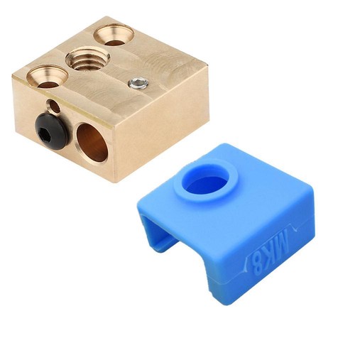 Heater Block+Silicone Shell Case For CR10/E3D V6 Hotend 3D Printer MK8 Nozzle a - 第 15/15 張圖片