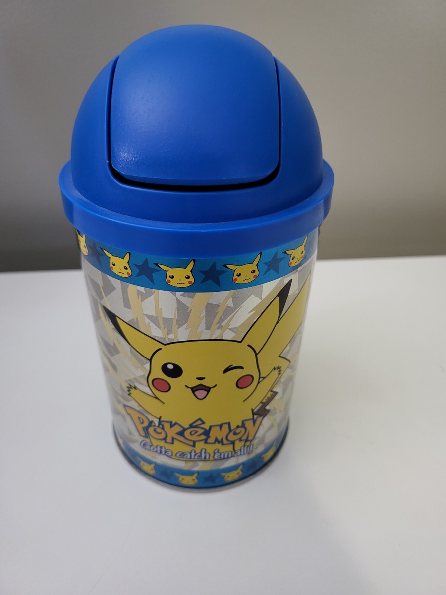 Vintage 1995 Official Pokemon Desktop Trash Can, Pikachu, w/ Lid