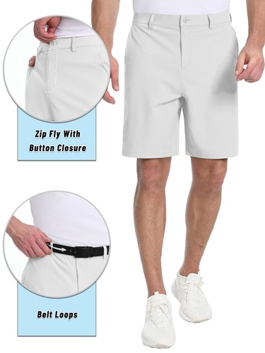 Pantalones Cortos de Golf para Hombres 9" Vestido Pantalones Cortos de Trabajo Secado Rápido Ligeros Informales Senderismo Pantalones Cortos - Imagen 52 de 76