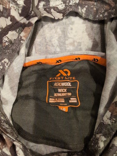 First Lite Wick Hoody Large Specter 150 weight Merino Nice! Free Shipping! - Picture 10 of 14