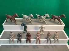 VINTAGE REL HARD PLASTIC COWBOY AND HORSE 60MM FIGURES