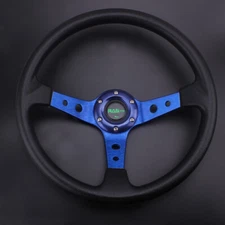 350mm 14" 95mm Deep Dish 6 Bolt Racing Steering Wheel with Horn Button 