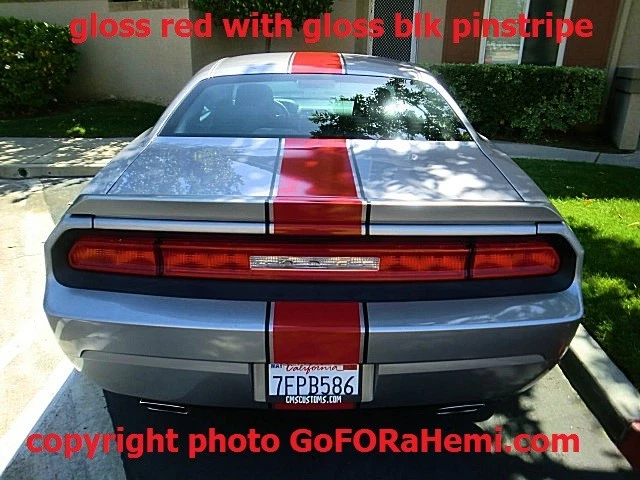 PARA Todos Dodge Challenger Rally Rojo 10" Carreras Vinilo Rayas Gráfico Calcomanía 20 PIES Foto 2 de 4