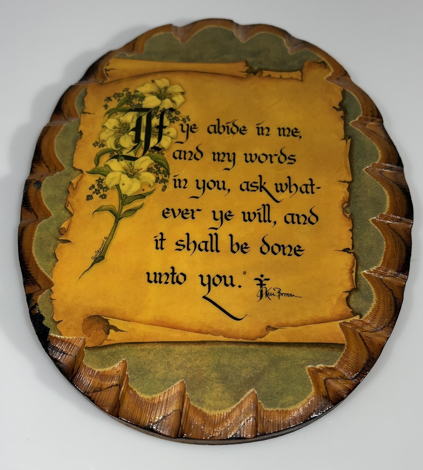 Religious Art Parents Prayer VTG Wood Wall Plaques Decoupage Lacquered