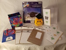 Graduation 39 Item Bundle: Invites, Gift Bags, Centerpiece, Plush Toy, $$ Cards