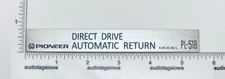 Pioneer PL-518 Direct Drive Auto Return Badge Logo Label Custom Made Aluminum