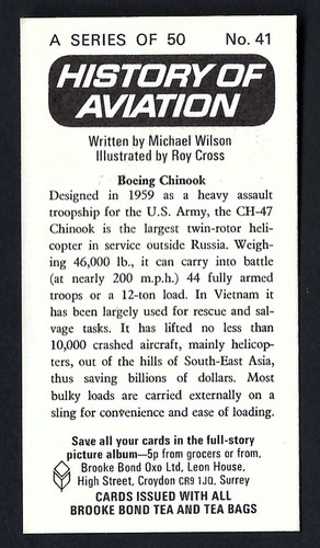 BROOKE BOND - HISTORY OF AVIATION - PICK THE CARDS YOU NEED - Picture 83 of 101