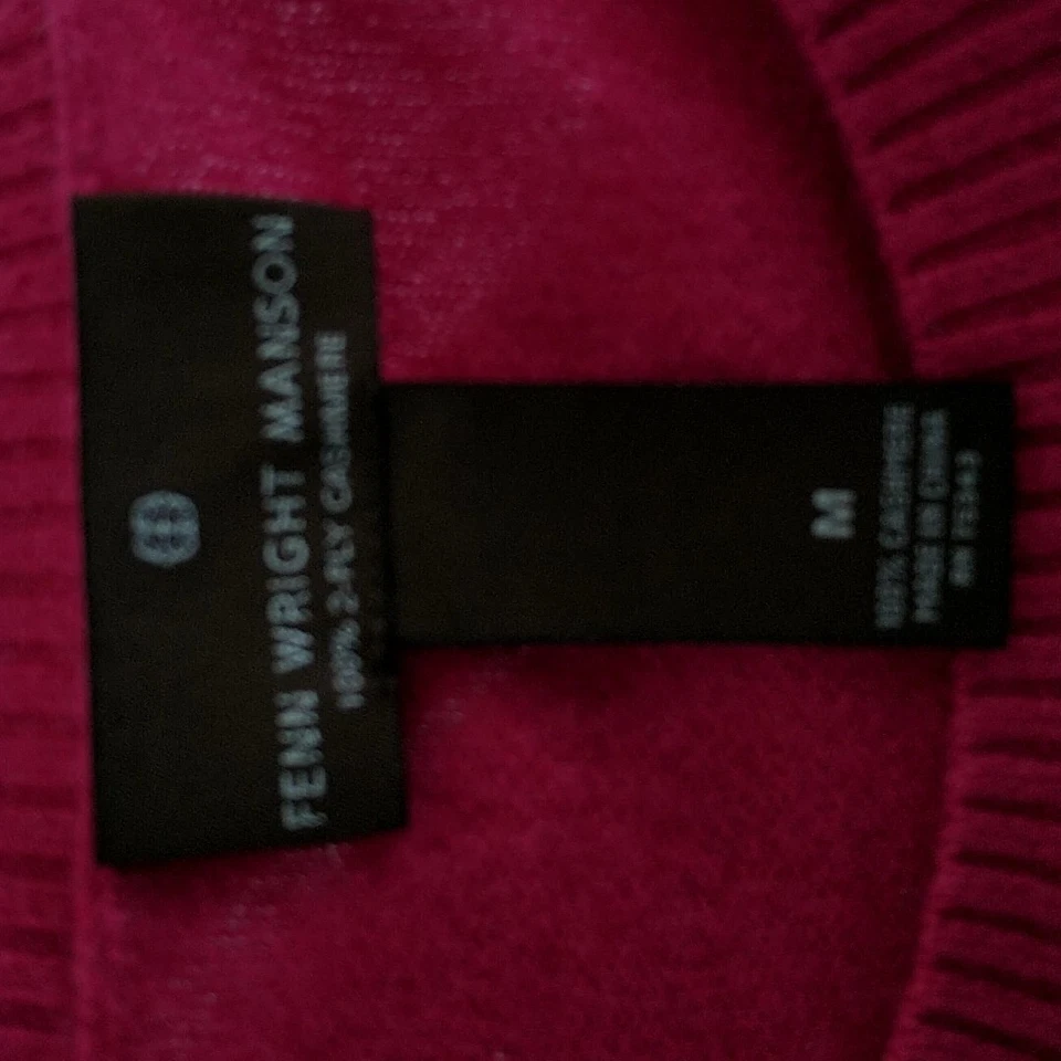 Fenn Wright Manson Womens M Sweater Pink 100% Cashmere Pullover Button Shoulder - Image 3 of 3
