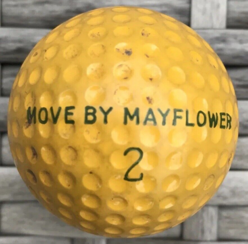 Vintage Mayflower Movers Dual Logo gelb & grün Golfball - guter Zustand! WOW! - Bild 2 von 4
