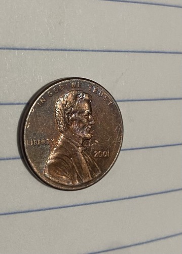 2001 Rare Error Penny Large Centered Broadstrike Double Die Obverse And Reverse! - Picture 4 of 12