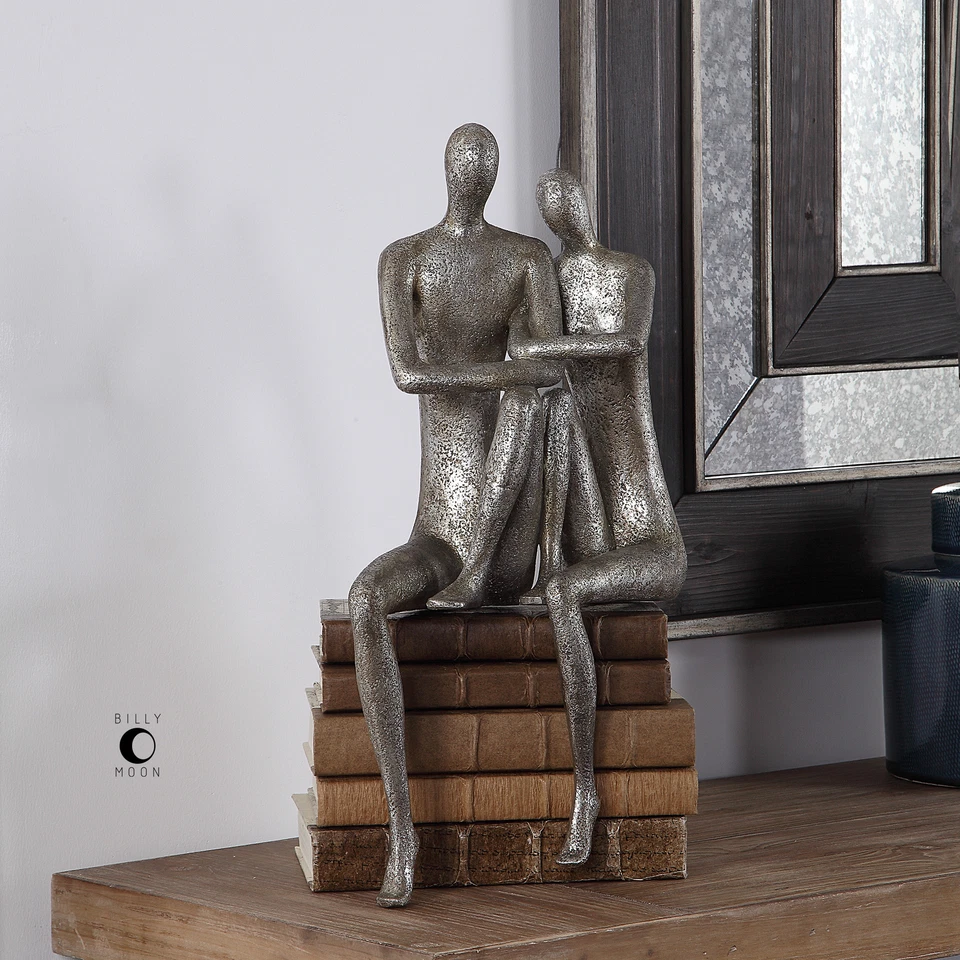Elegante Escultura Moderna Hombre Mujer Estante Cuidador | Estatuilla Romance Amor Matrimonio Foto 2 de 4