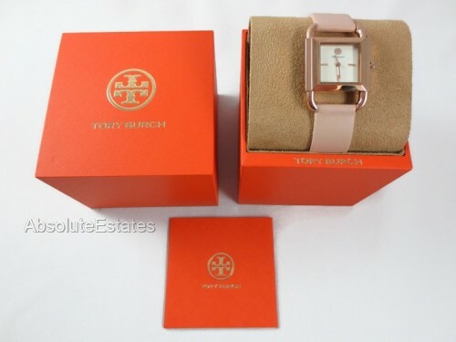Tory Burch Phipps Rose Gold Pink Leather Strap Watch TBW7205