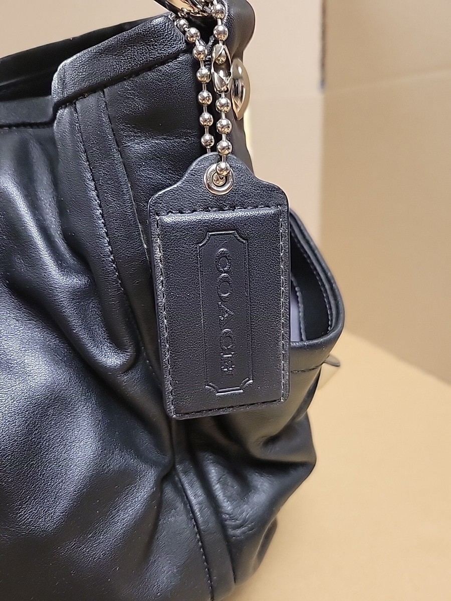 Coach Soft Leather Shoulder Bag Hobo Black Zip L0882-13412 NWT