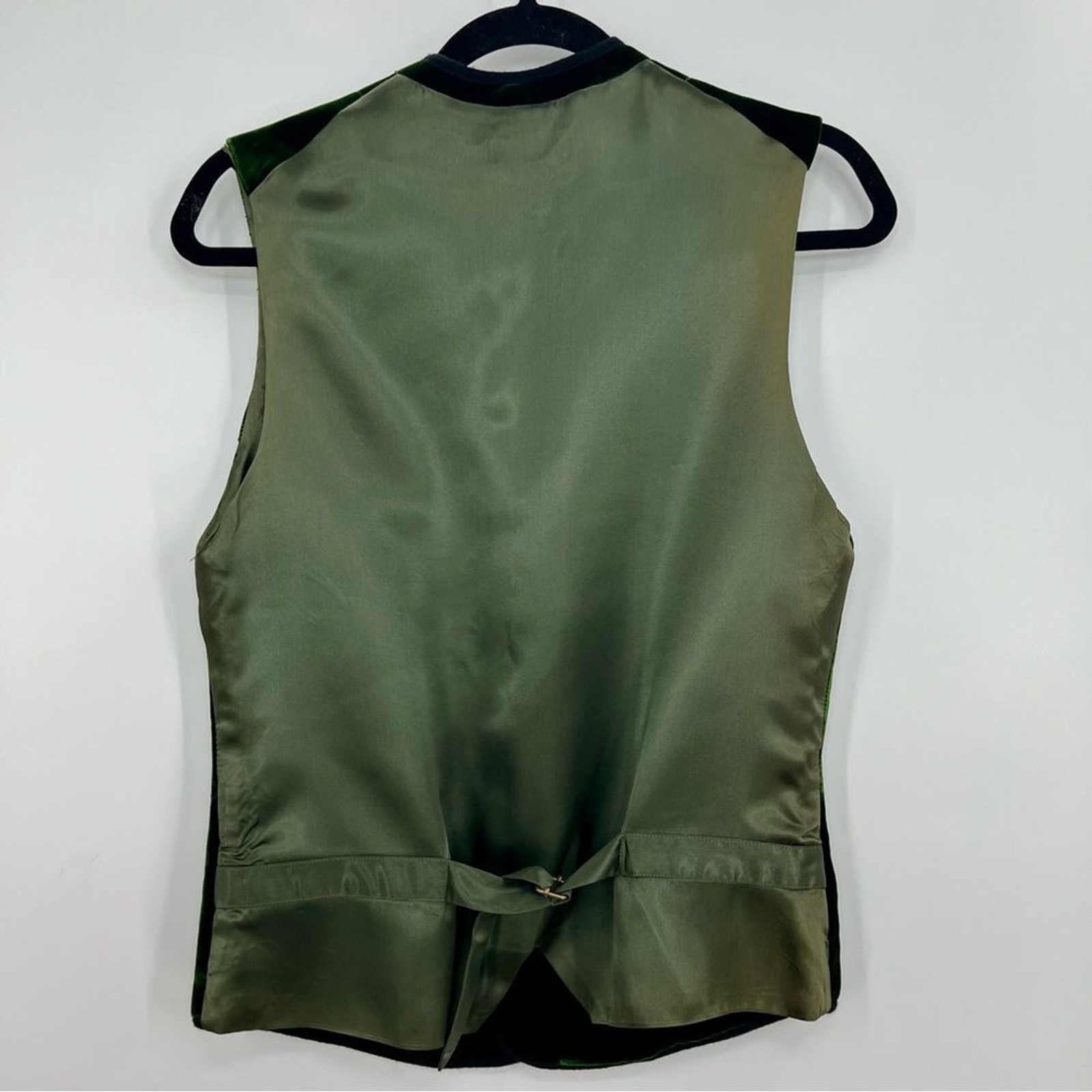 J. Peterman Silk Velvet Button Down Sleeveless Gr… - image 6