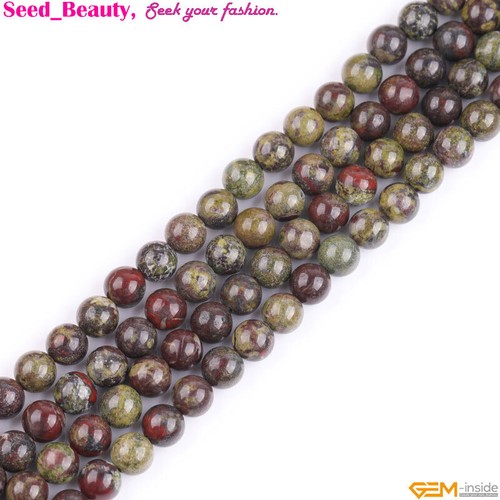 Natural Round Green Red Australia Blood Jade Loose Beads For Jewelry Making 15" - 第 18/28 張圖片