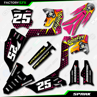 Restyle kit Pink Spark Racing Graphic Kit fits 03-08 Kawasaki Kx125 KX250 KX