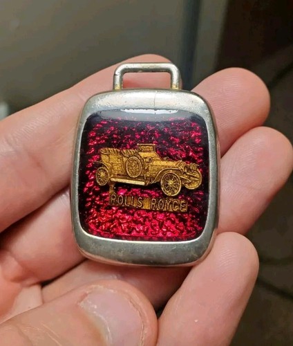 Rolls Royce Portachiavi Vintage Fob Metallo Rosso RARO