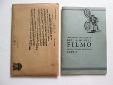 Vintage 1920's Bell  Howell FILMO TYPE S Projectors Manual Operation Book
