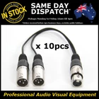 10x Y Adapter One 1 x Female to Two 2 x Male XLR Splitter Cable Lead Dual DMX