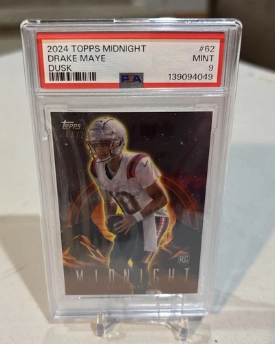 2024 TOPPS MIDNIGHT DUSK #62 DRAKE MAYE ROOKIE RC #’d 44/75 PSA 9 - Patriots
