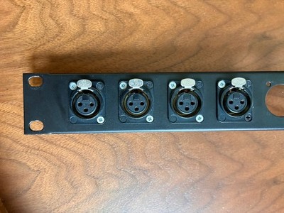 Redco 19'' 1U XLR Rack Panel w/ 4 Neutrik NC3FD-LX-B Female connectors