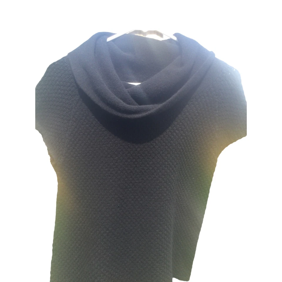 Velvet womens short sleeve sweater size P petite wool cashmere turtleneck black - Image 2 of 4