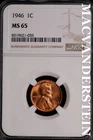 1946 Lincoln Wheat Cent-NGC MS 65 Brilliant Uncirculated Lustrous #SLG283