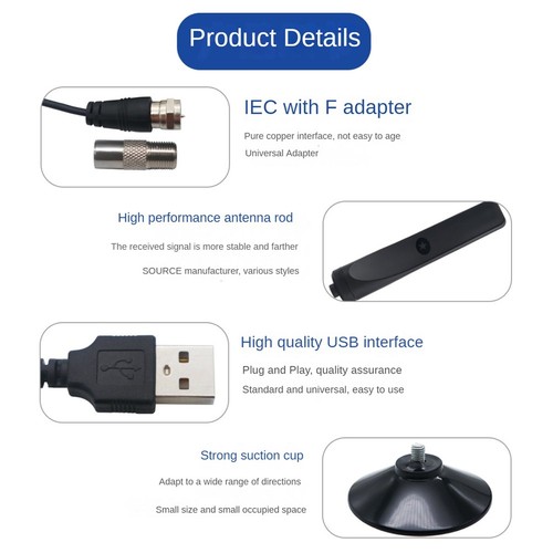 Antenna Indoor Digital Antenna for 1080P Television Indoor High3368 - Zdjęcie 2 z 8