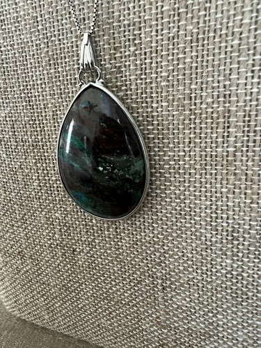 925 Sterling Silver Necklace Deep Dark Colored Sonora Sunrise Pendant 18” Chain - Picture 5 of 9