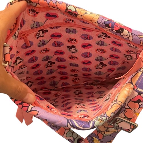 Bandolera Vera Bradley Disney Minnie Mouse Jardín Fiesta Triple Cremallera Hipster - Imagen 6 de 7