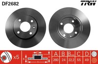 2X Bremsscheibe TRW DF2682 FüR ANL GAL AAL Escort ABL AFL Ford ALL 6 5 Turnier 3