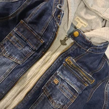 Appaman Kids Denim Jacket with Hood Monkey Zipper Size 8