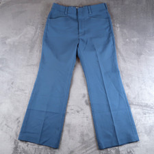 Vintage 70s Levi's Panatela 32.5x29.5 Blue Cotton Blend Wide Flare Leg Pants