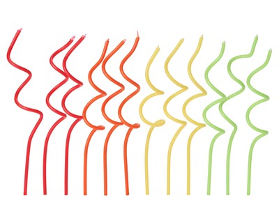 Papyrus Birthday Candles, Green, Yellow, Orange & Red Swirl (12-Count)