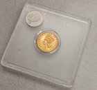 Gold 1.6g,  0.048 troy oz, 90% gold 1862 Indian Princess Head  dollar  TP-0853