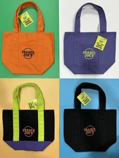 TRADER JOE'S HALLOWEEN MINI CANVAS TOTE BAG  Limited Edition SET Of 4 Brand New!