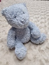 Little Jellycat “bebe Blue bear rattle” Rare Soft Pink Plush Toy Teddy JELLY1565