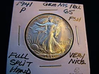 1941 WALKING LIBERTY SILVER HALF BU MS FSH