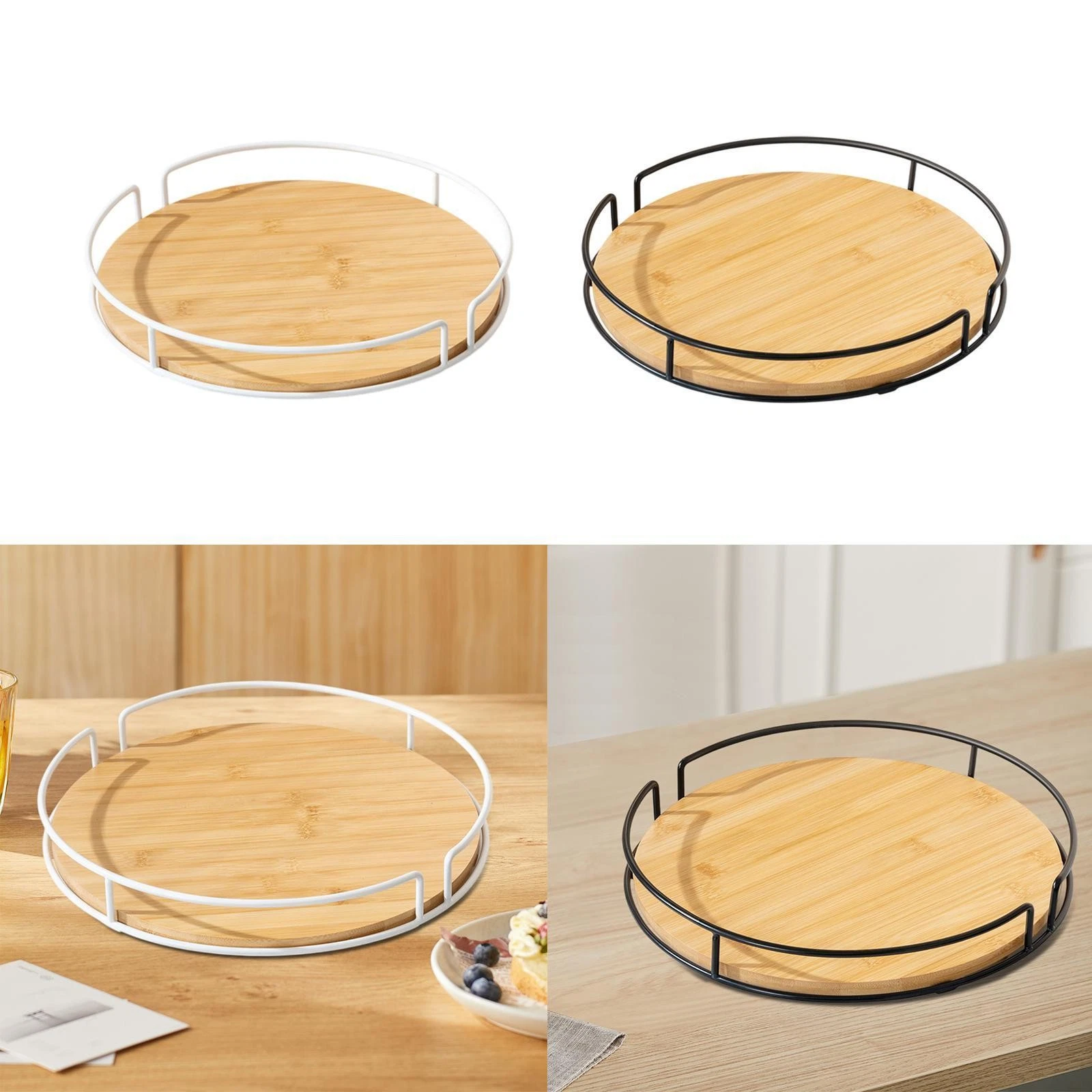 Turntable Tray Multifunctional Kitchen Organizer for Bar Pantry Refrigerator