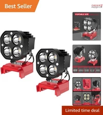 LED Work Light 40W 6000LM Aluminum Portable Cordless 18V Battery Powered