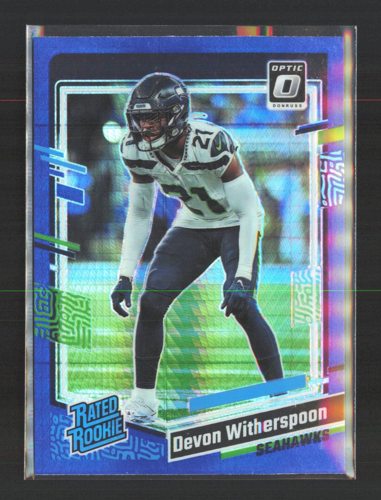 2023 Donruss Optic #292 Devon Witherspoon Blue Hyper (ROOKIE)