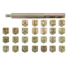 Yoption 27 Pieces Leathercarft Stamping Tool Set, 26 Letters Alphabet Stamps ...