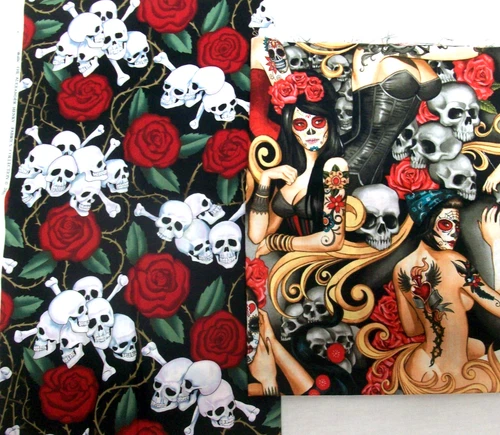 Skulls & Roses (38"x 44-1/2") Tattoos & Vamps (29"x 44-1/2") Crafting Material - product listing photo