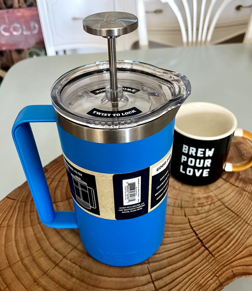YETI RAMBLER FRENCH PRESS 34 OZ DURASIP CERAMIC (BIG WAVE BLUE) BRAND NEW - Image 4 of 4