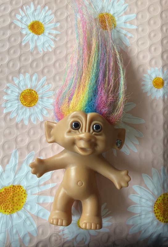 Vintage Bright of America Troll Doll 3" Rainbow Hair