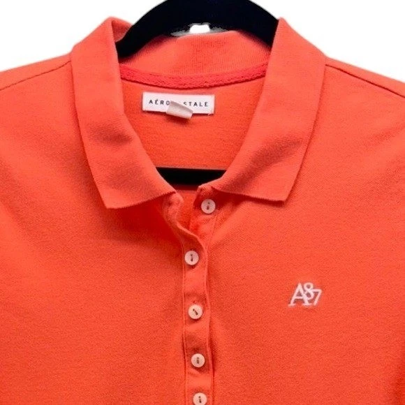 Aeropostale The Skinny Polo 衫大号 Y2K 学院表演运动高尔夫 — 第 3/4 张图片
