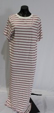 Old Navy Women's Vintage Crew-Neck Stripe Maxi T-Shirt Dress AC2 White Large NWT