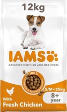 IAMS Advanced Nutrition Senior Dry Dog Food Chicken 12kg Pack DentalCare System 2.85 per kilo