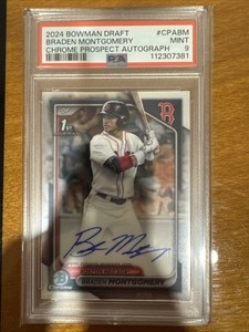 2024 Bowman Draft -Chrome Prospect Auto Braden Montgomery #CPA-BM (AU, RC) psa 9